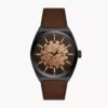 FOSSIL EVERETT AUTOMATIC DARK BROWN LEATHER
