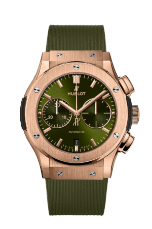HUBLOT CLASSIC FUSION CHRONOGRAP KING GOLD GREEN