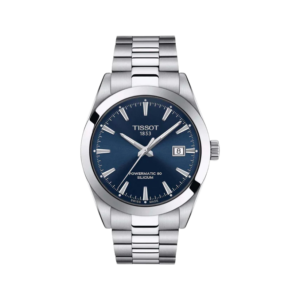 TISSOT GENTLEMAN POWERMATIC 80 SILICIUM ANALOG STAINLESS STEEL WATCH (BLUE DIAL)